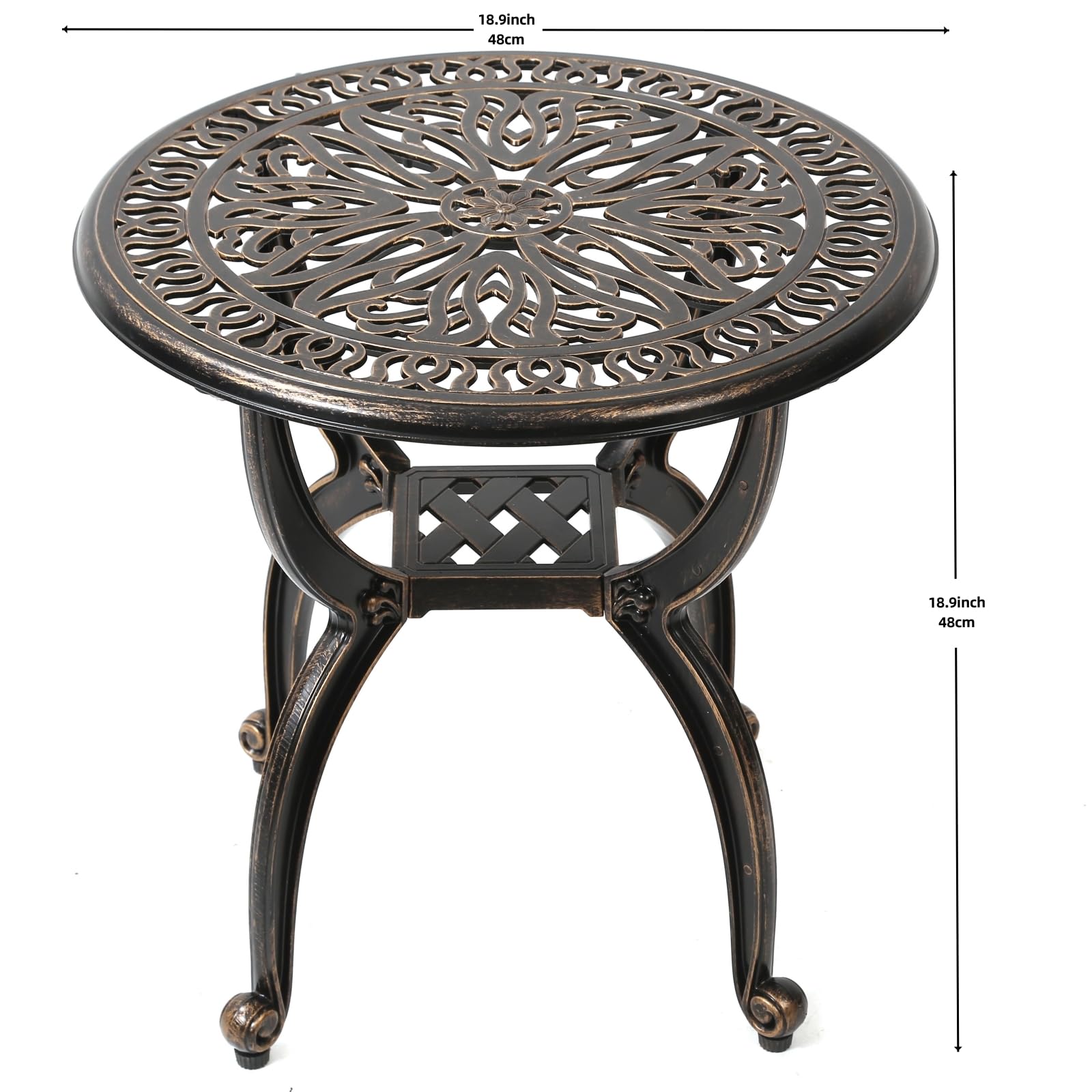 C/G patio casa close-up of ornate floral medallion top highlighting intricate detail
