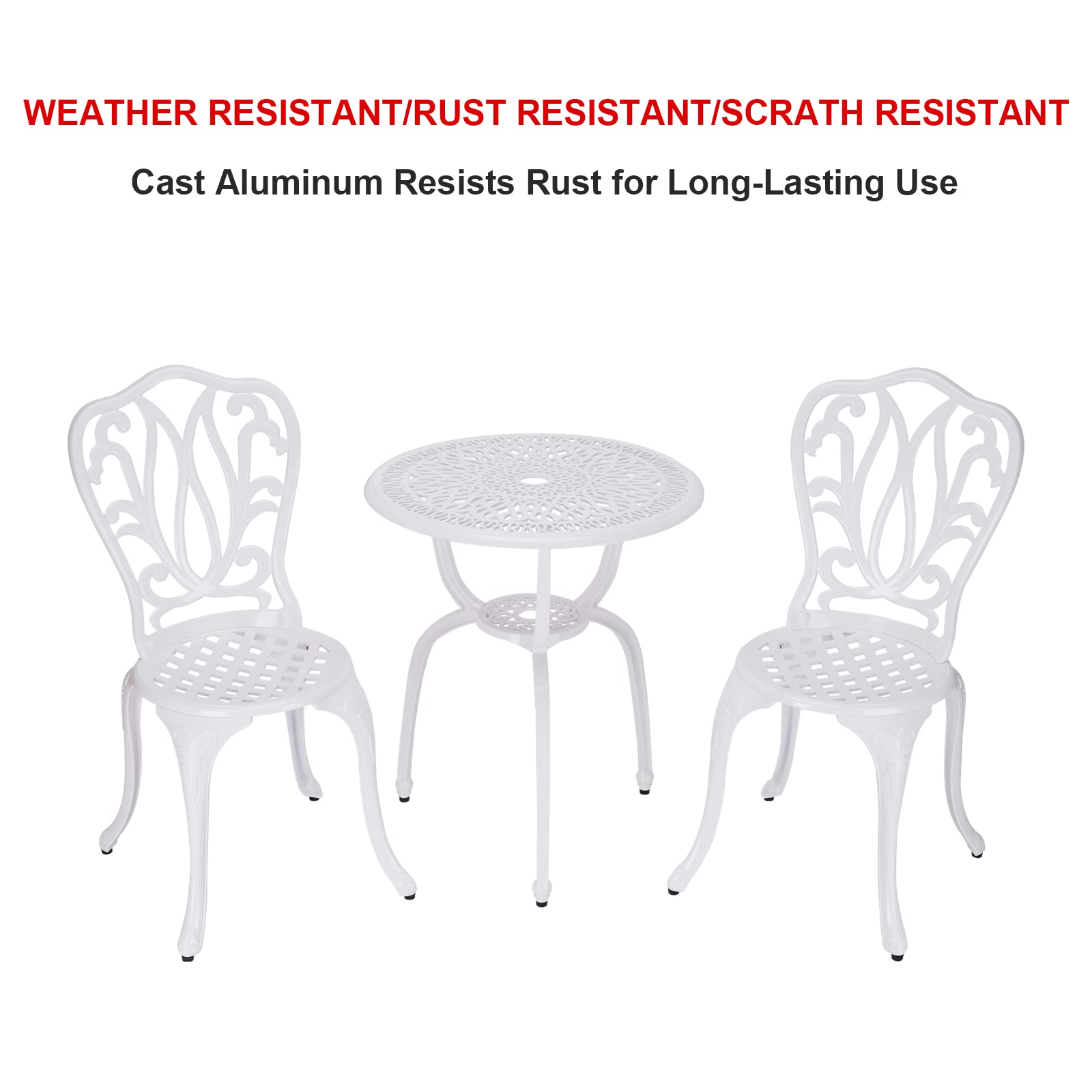 C/G patio casa table top with 1.75 inch umbrella hole shows shade-ready functionality