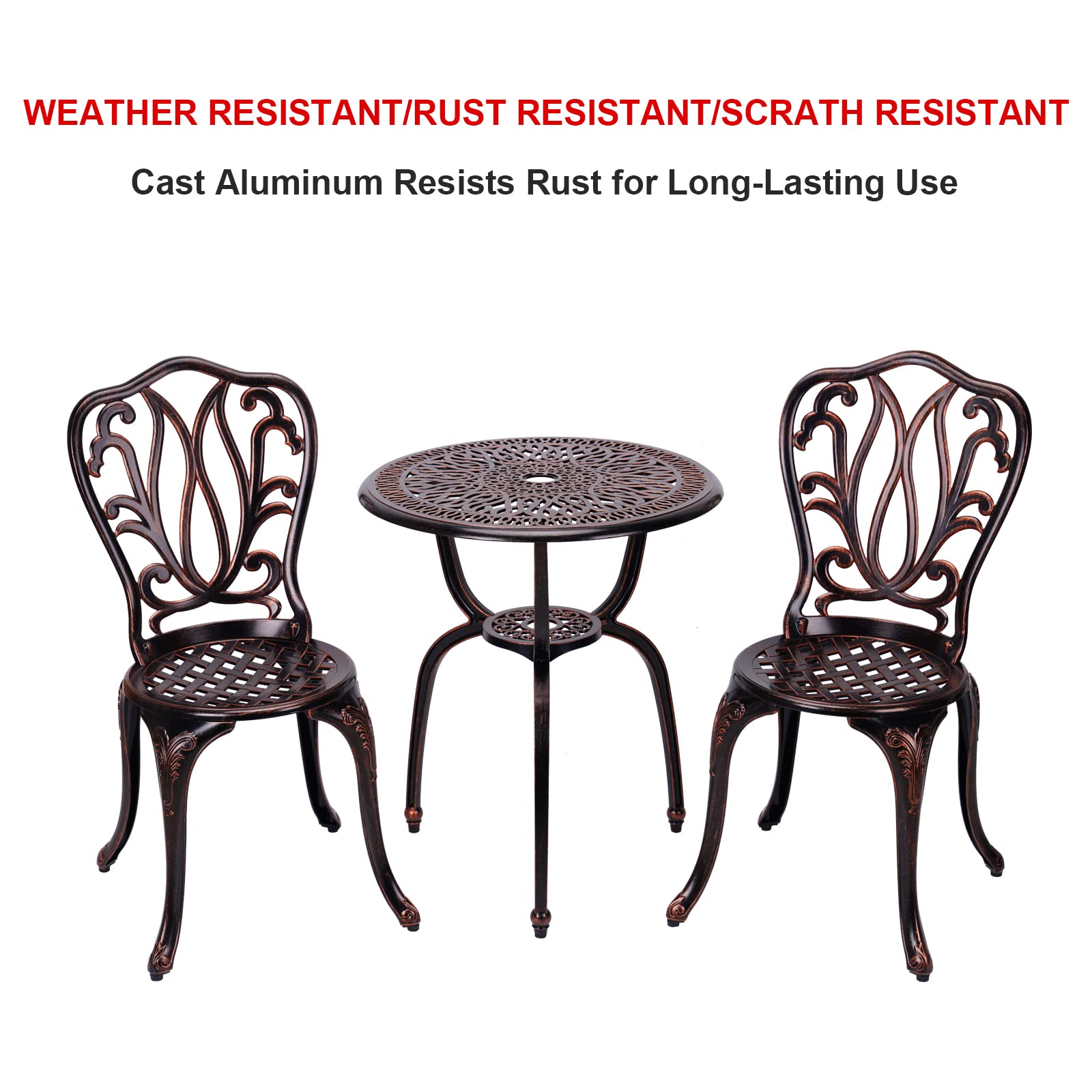 C/G patio casa tabletop with umbrella hole allowing easy shade attachment