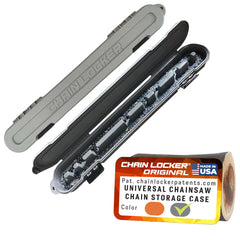 Chain Locker front closed gray protecting chains during transport