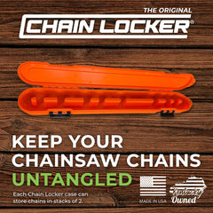 Chain Locker placed in truck bed for easy transport and on-site readiness benefit
