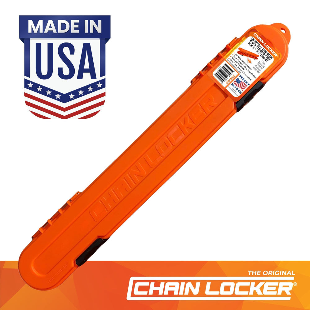 Worker using Chain Locker swapping a chainsaw chain quickly to save time benefit