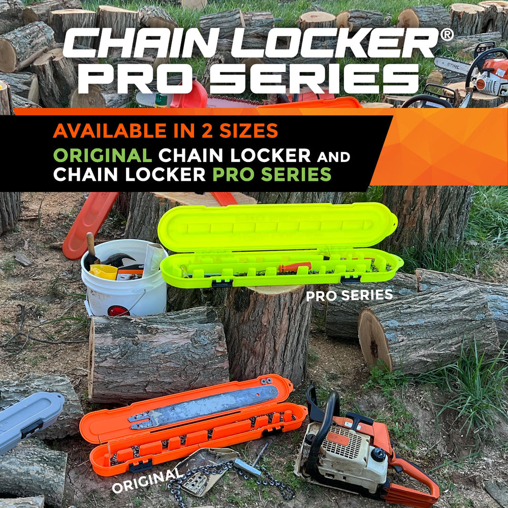 Chain Locker on a jobsite stump illustrating brand durable on-site protection