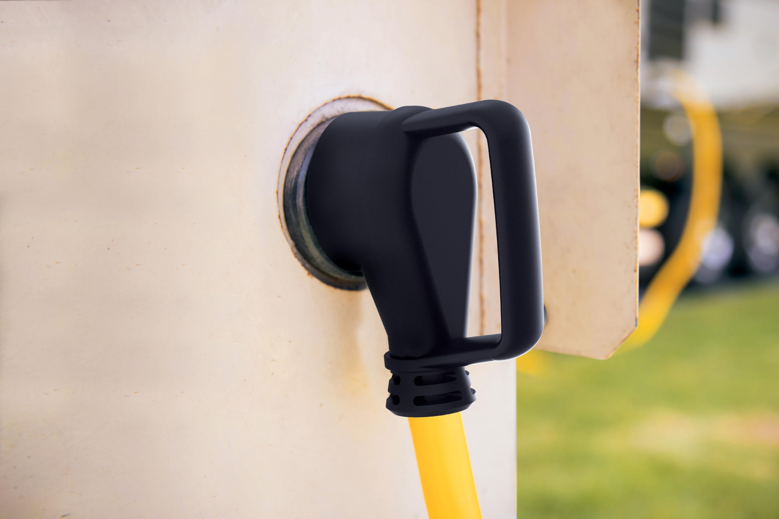 Champion Power Equipment cord plugged into generator outlet demonstrating campsite readiness benefit