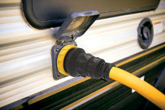 Champion Power Equipment SS2-50R receptacle detail showing secure locking ring benefit
