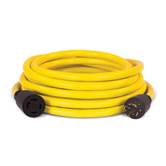 Champion front connector and rating label showing secure locking and correct voltage