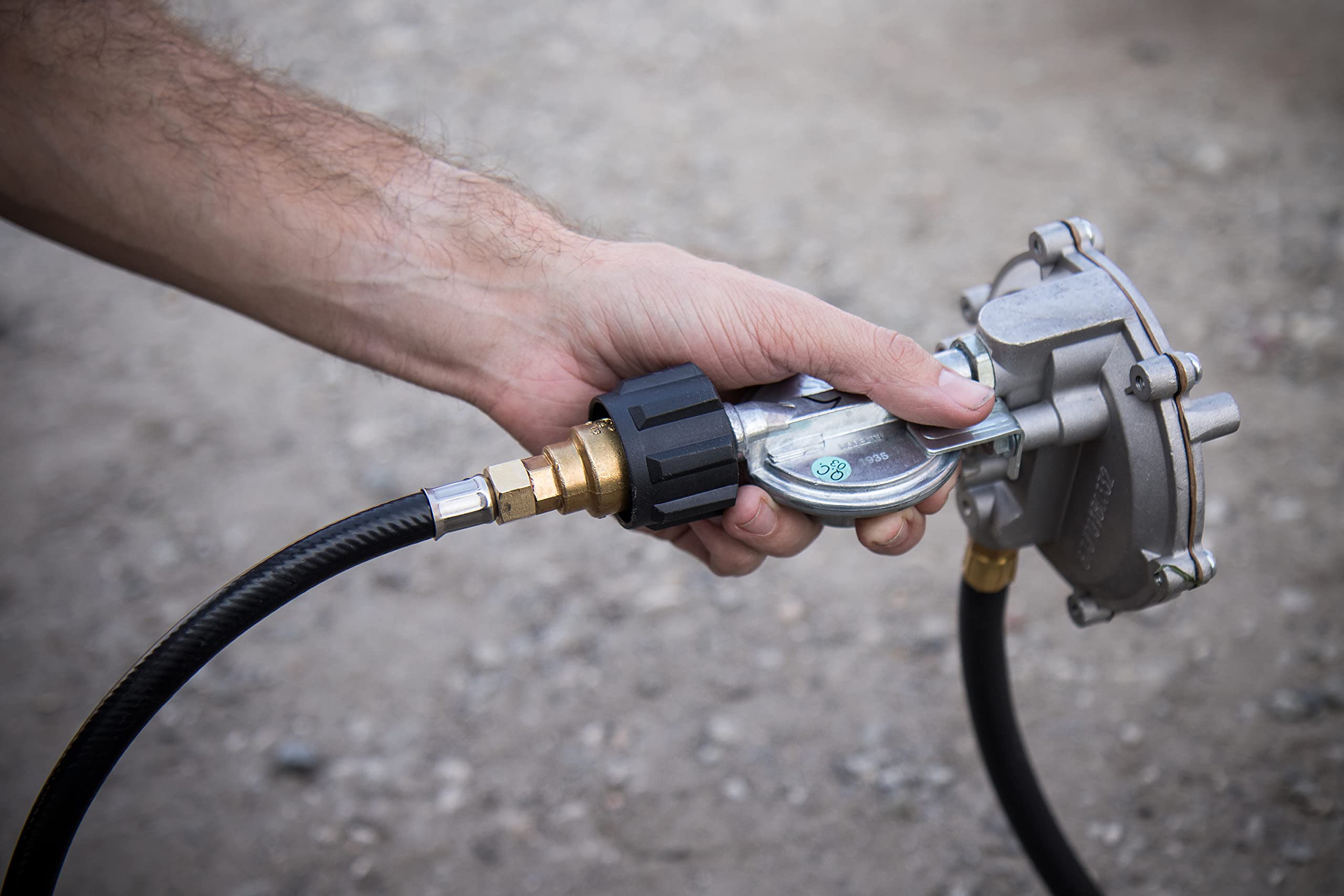 Champion hose diameter and material texture indicating durable construction