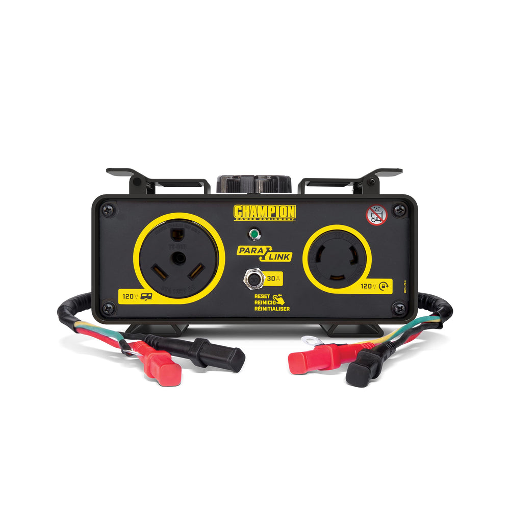 Champion ParaLINK front view showing outlets and compact design benefit portability