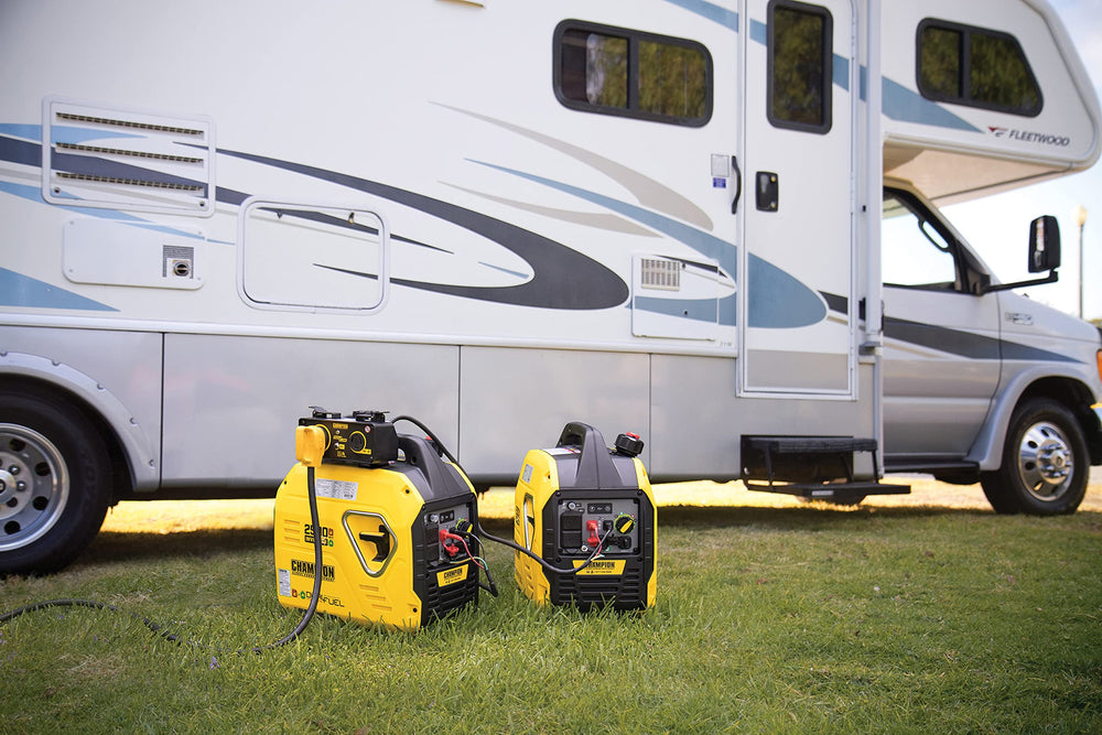 Champion ParaLINK powering an RV at campsite showing reliable comfort and convenience