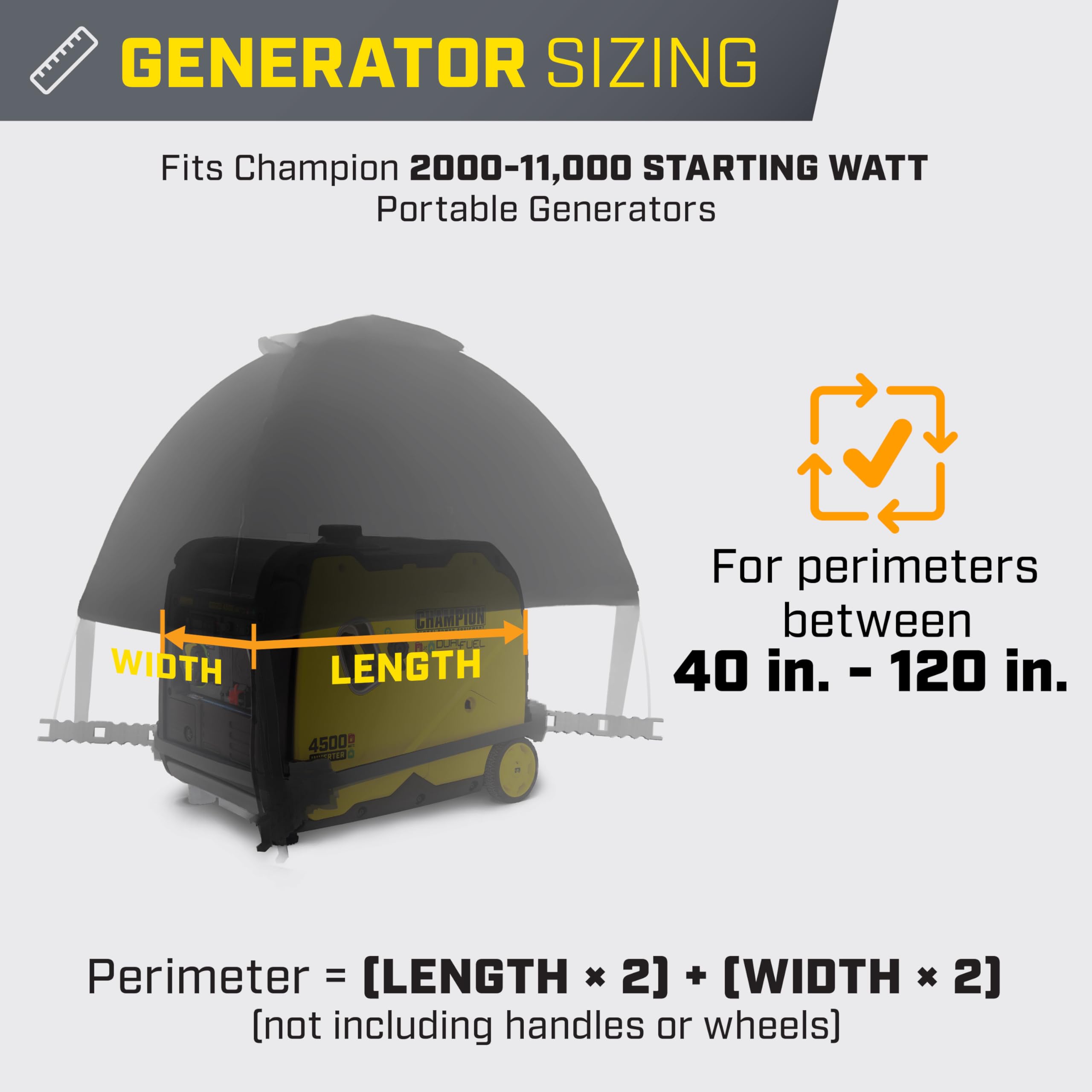 Champion Storm Shield in outdoor lifestyle setting protecting inverter during storm