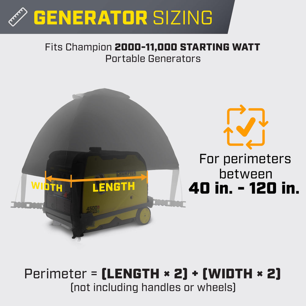 Champion Storm Shield in outdoor lifestyle setting protecting inverter during storm