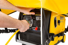 Champion Storm Shield electrical-panel apron closeup keeping outlets dry