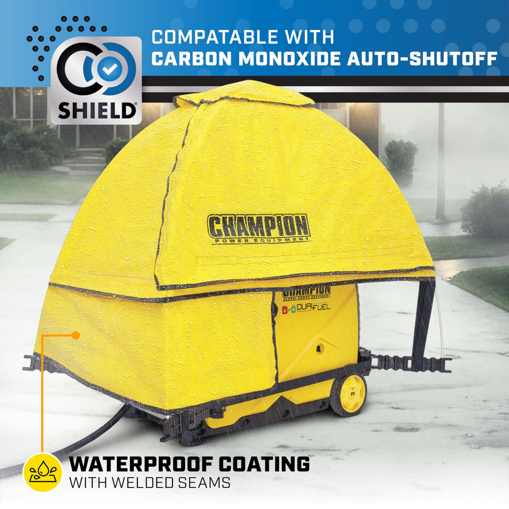 Champion Storm Shield resisting strong winds for stable outdoor operation