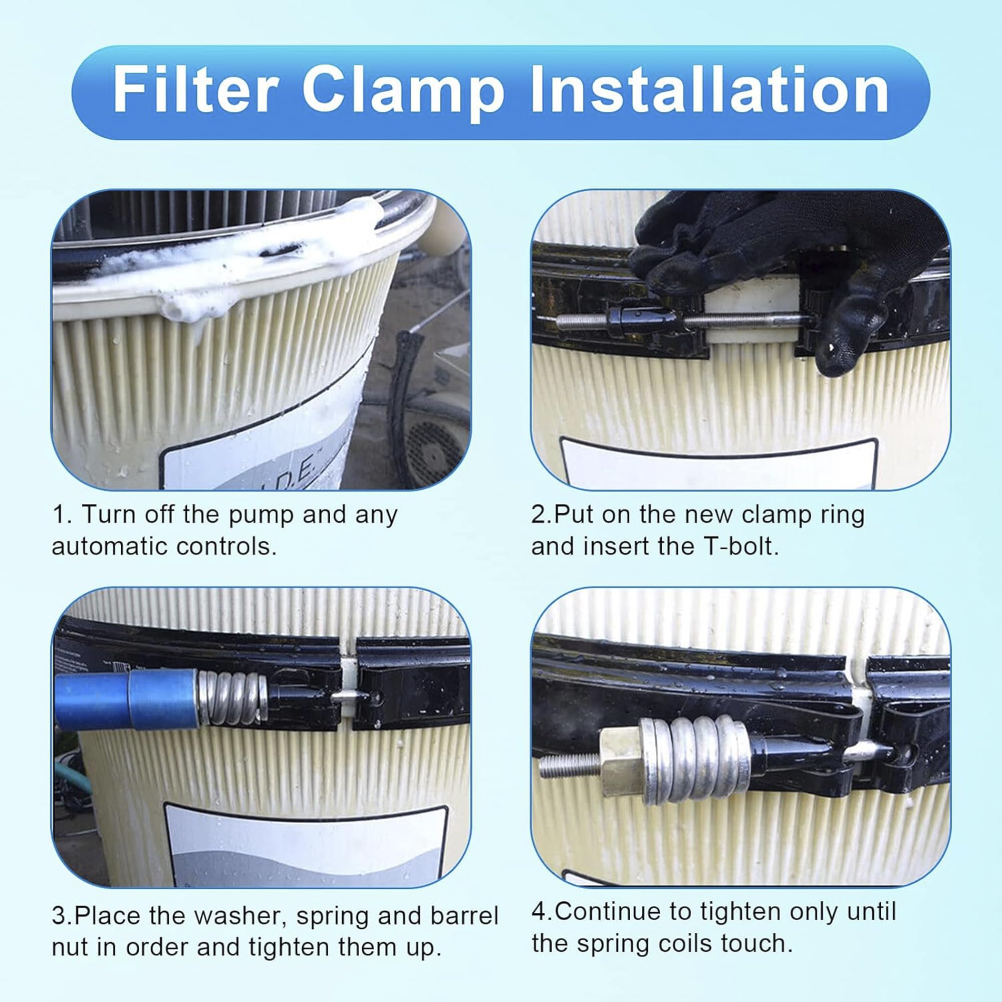 ChangTa clamp installed on filter lid restoring a secure, leak-free seal