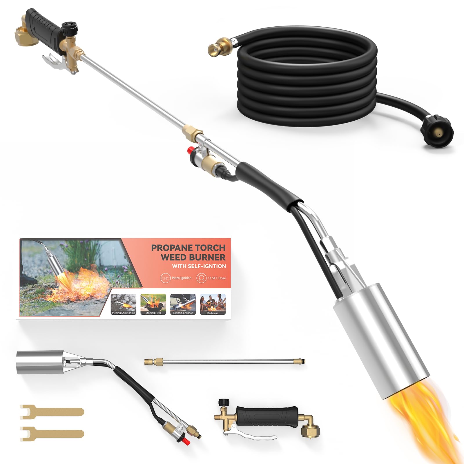 CHAOBING torch front view showing full tool and sturdy nozzle benefit