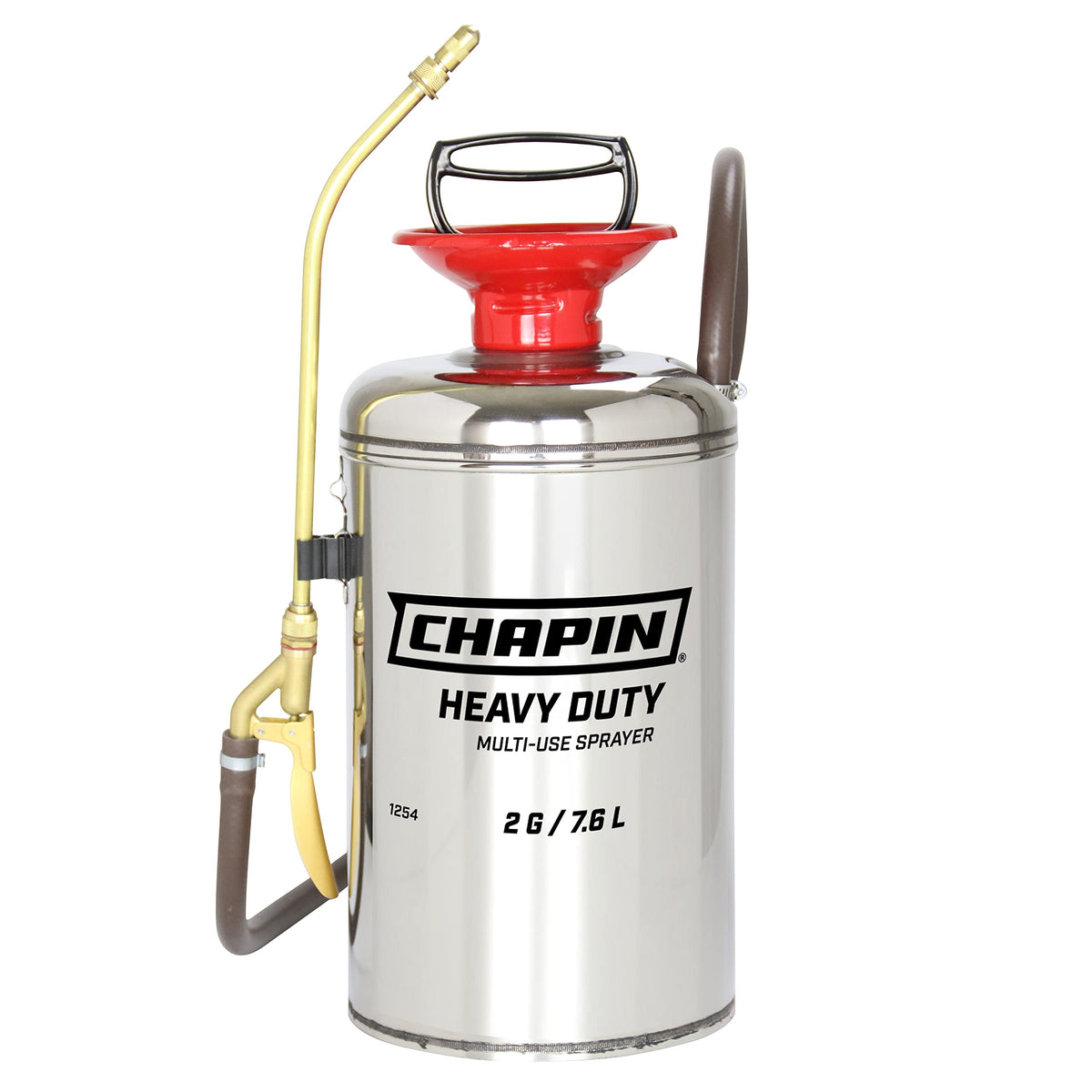 CHAPIN stainless steel tank front view showing durable construction and capacity