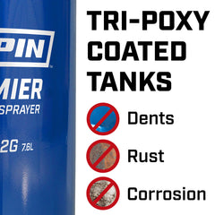 CHAPIN brass nozzle and 12-inch wand detail for precise spray control benefit