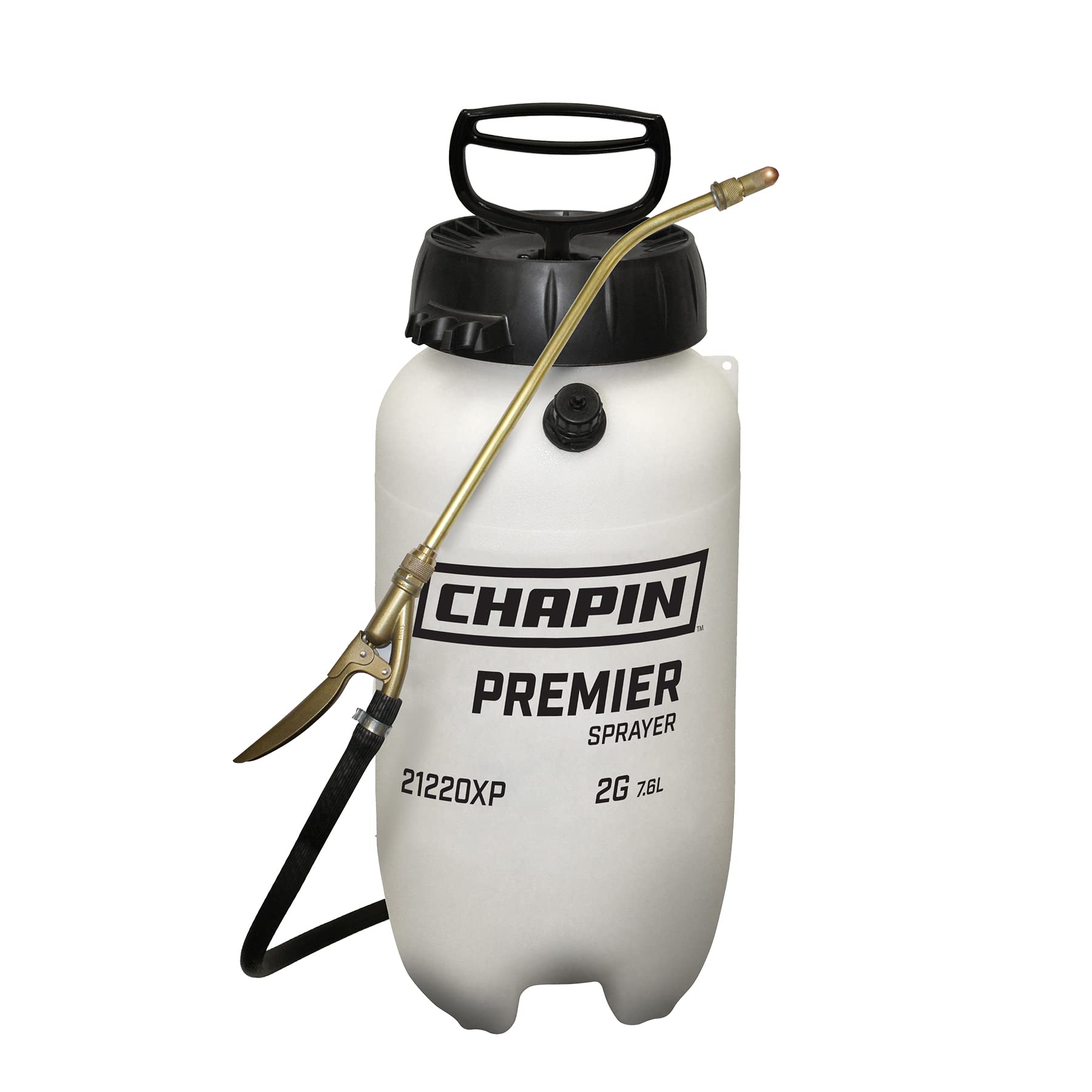 CHAPIN front view of 21220XP sprayer showing tank and handle for easy transport