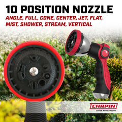 CHAPIN metal 10-pattern nozzle closeup for precise spray control