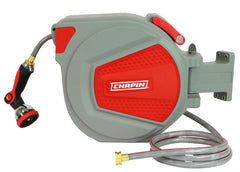 CHAPIN 5999 front-mounted reel showing neat storage and quick access benefit