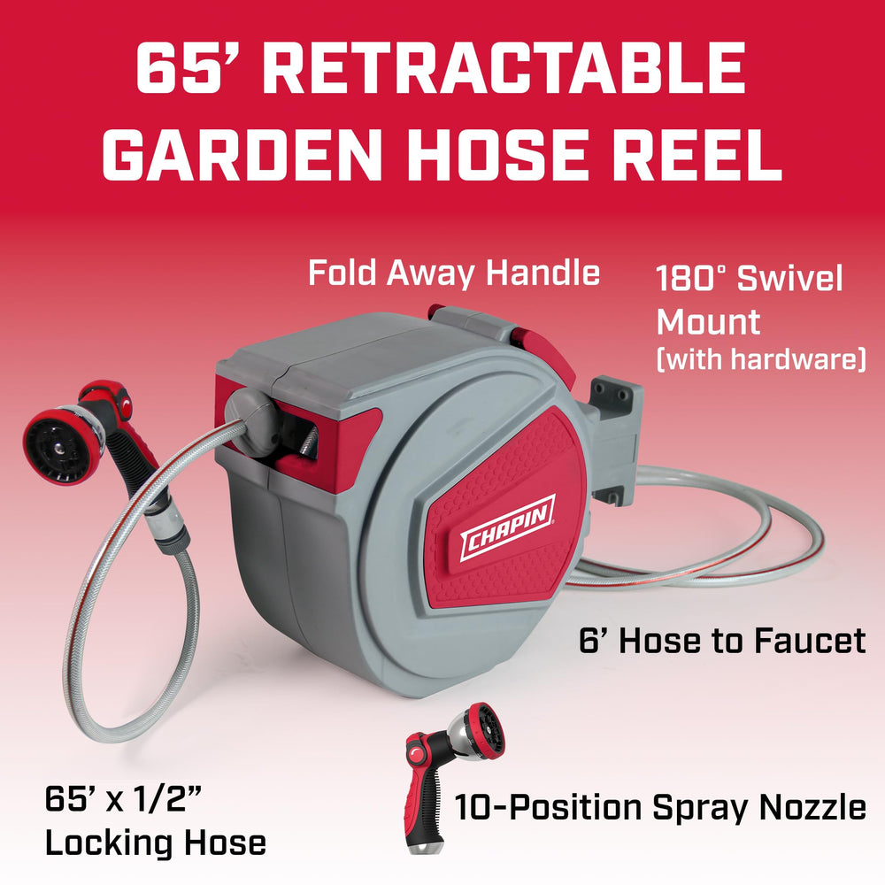 CHAPIN 5999 hose fully extended to 65 feet demonstrating long reach benefit