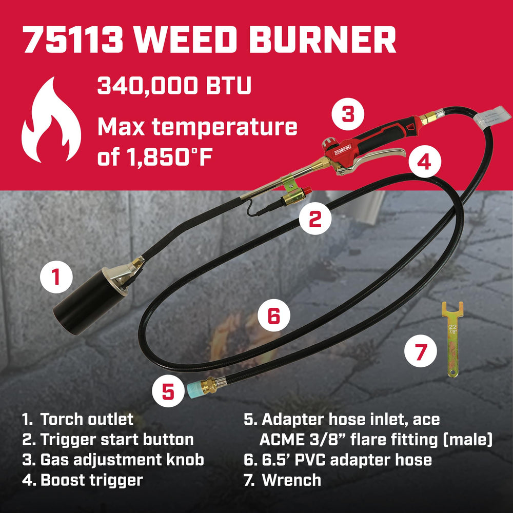 CHAPIN hose connection detail with secure 20 lb tank fitting for safe reach