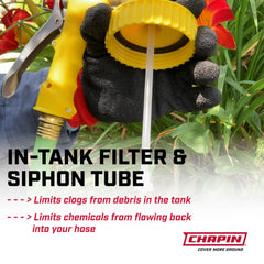 CHAPIN concentrate tank detail highlighting 32 oz chemical-resistant reservoir benefit