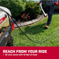 CHAPIN 18-inch curved wand spraying along fence, precise reach benefit