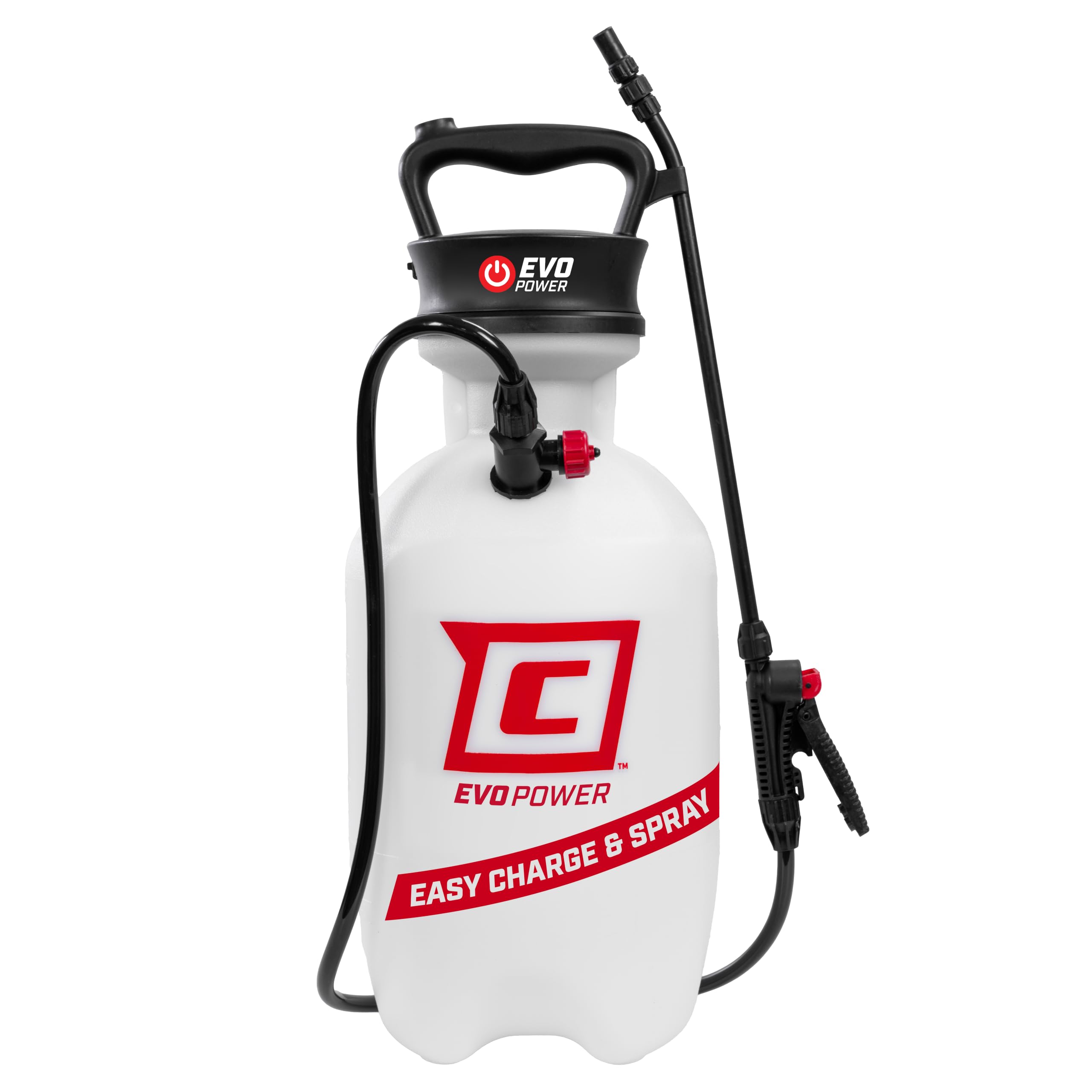CHAPIN EVO front view showing controls and ergonomic handle for easier spraying