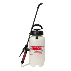 CHAPIN front view of 2-gallon sprayer showing handle and pump for easy transport