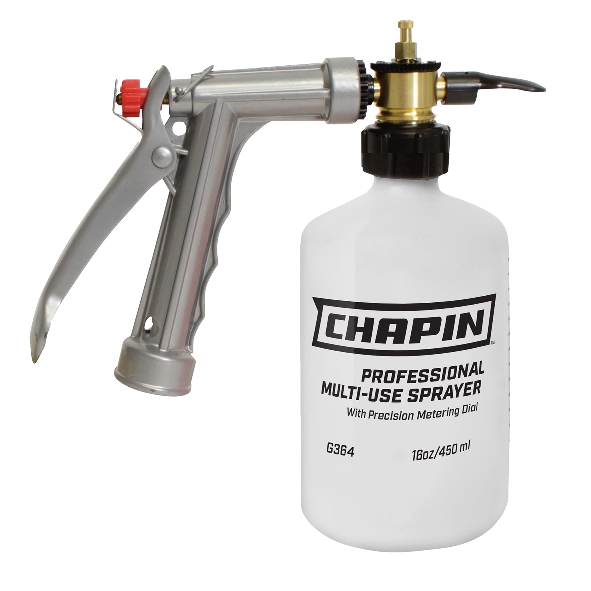 CHAPIN G364 front view showing tank and hose connection for easy application