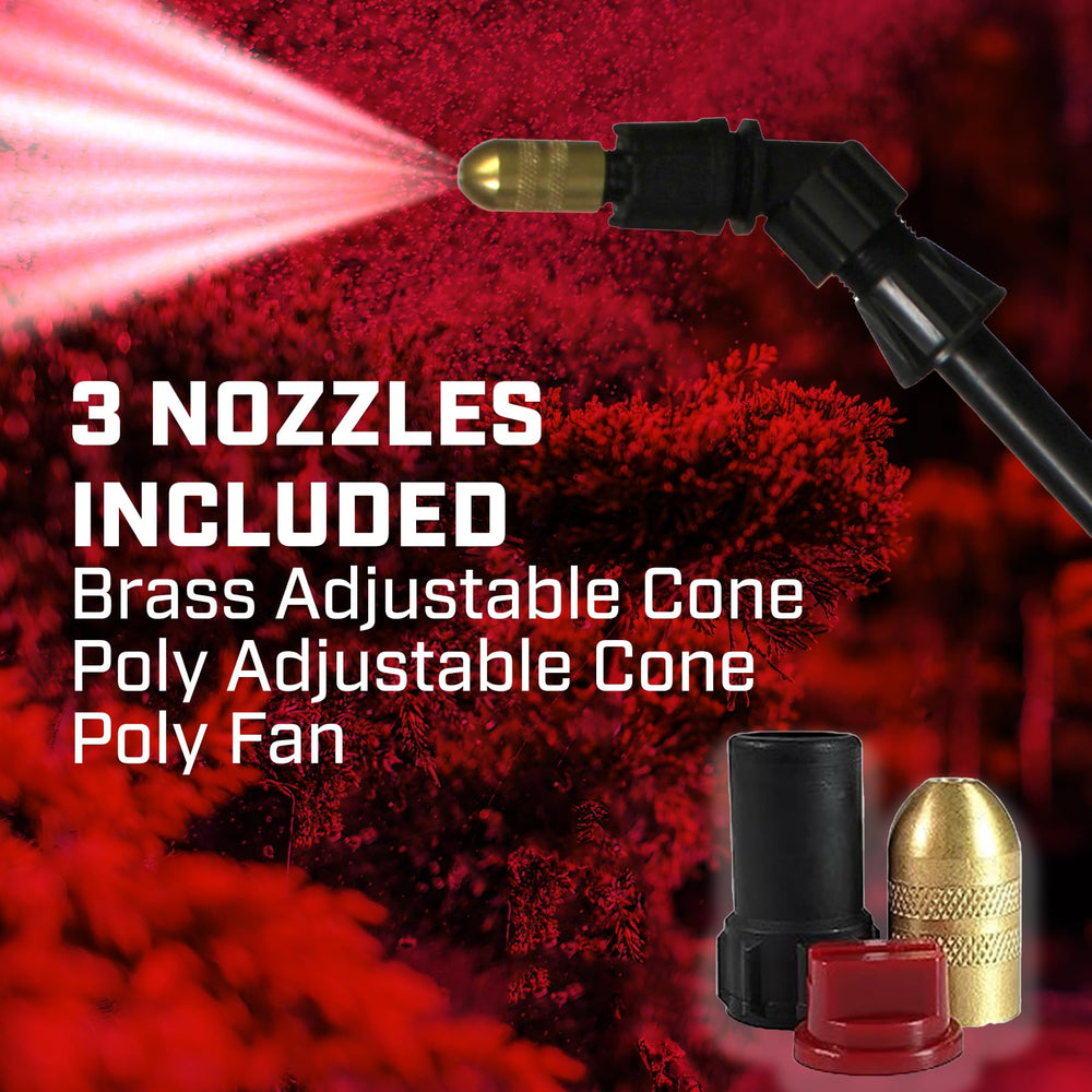 CHAPIN collection of brass, cone, and fan nozzles laid out for spray versatility