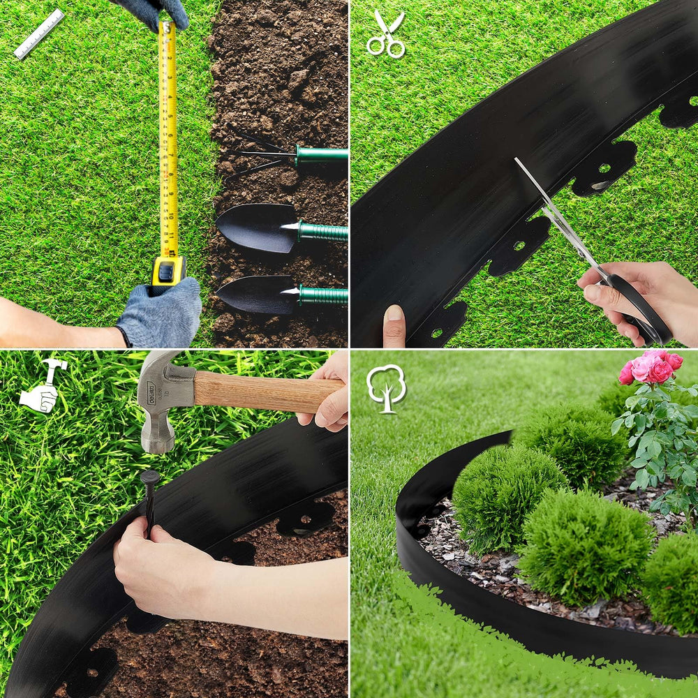 Chapou installed edging around curved flower bed, creates tidy landscape lines