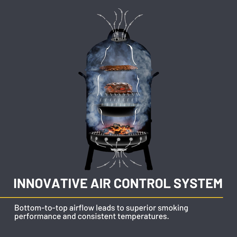 Char-Broil lid-mounted thermometer visible for convenient temperature monitoring