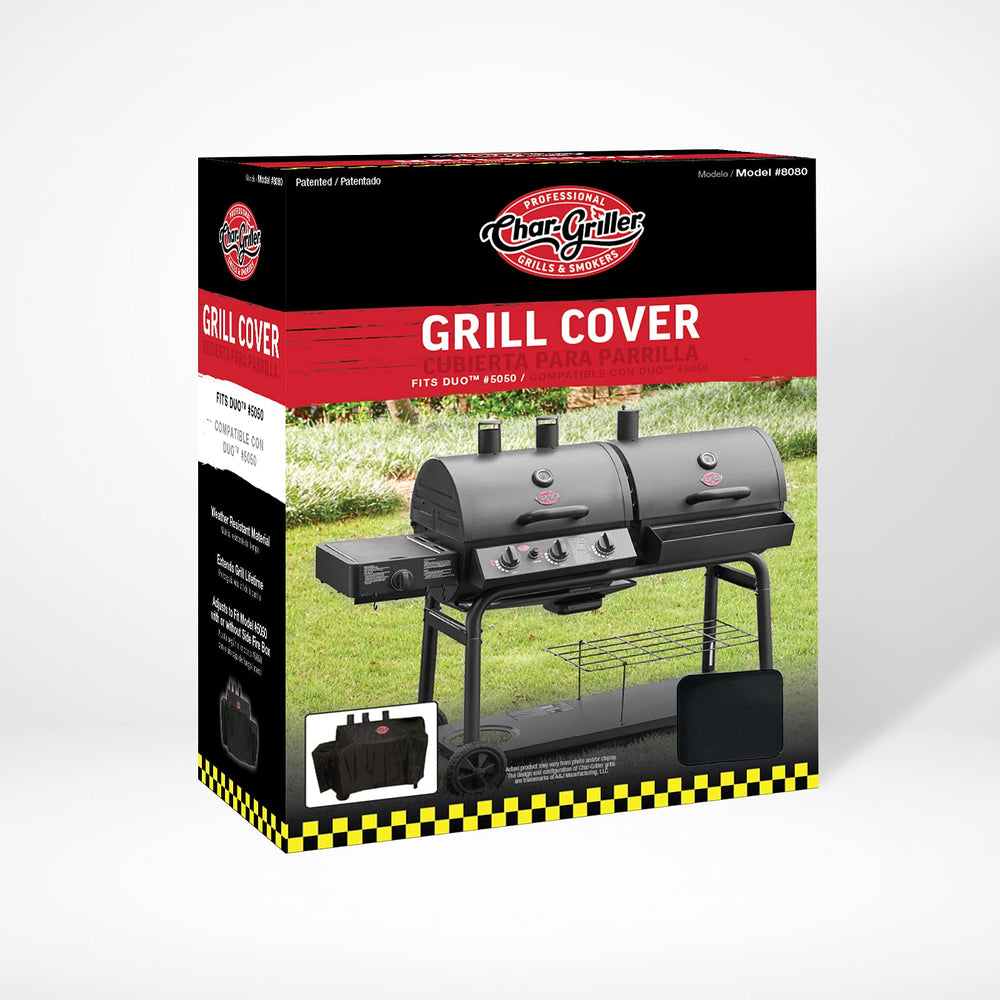 Char-Griller cover repelling rain to protect grill from moisture damage