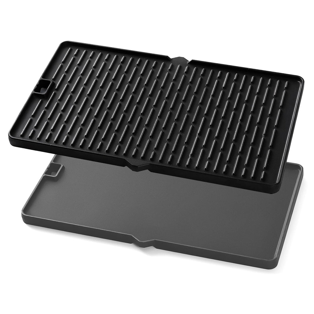 Charbrofire 7404 front view griddle showing full cooking surface and fit for Weber Summit