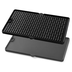 Charbrofire 7404 front view griddle showing full cooking surface and fit for Weber Summit