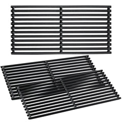 Charbrofire front view of replacement grates showing full cooking surface and fit