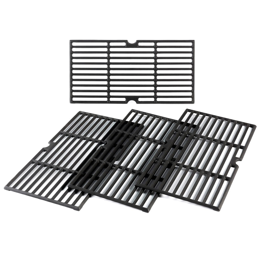 Charbrofire front view showing four matte enamel cast iron grates and full coverage benefit
