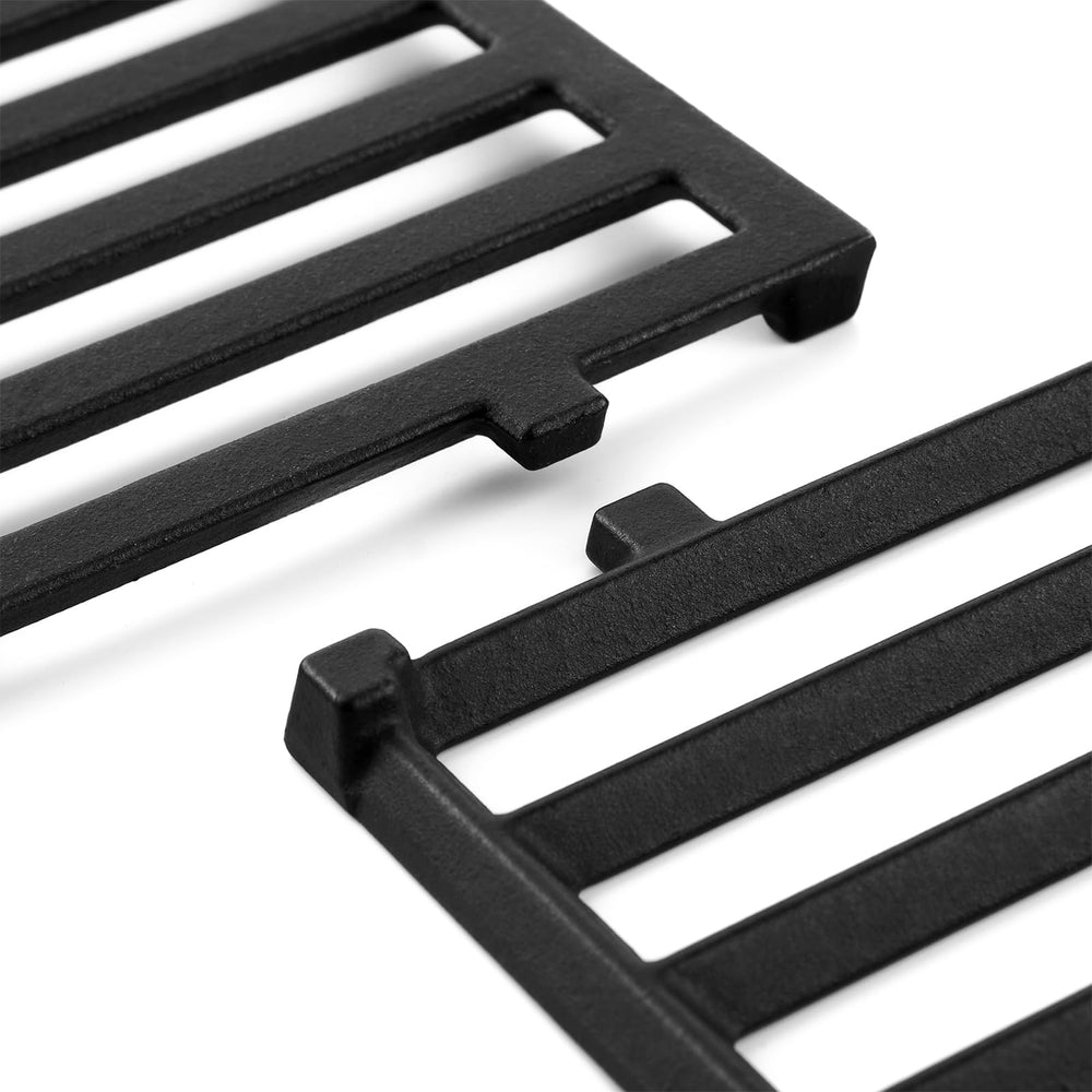 Charbrofire grates with steak sear marks illustrating enhanced browning benefit