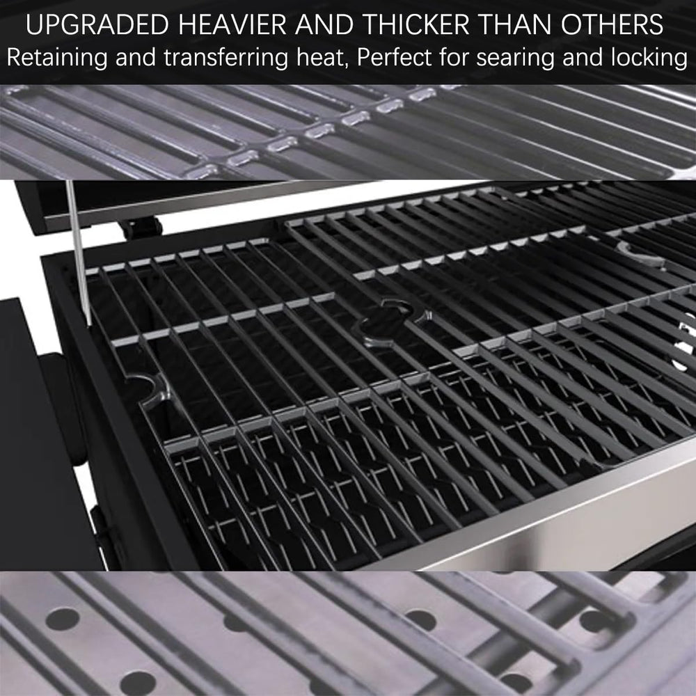 Charbrofire grates installed in a Dyna-Glo grill demonstrating improved heat distribution