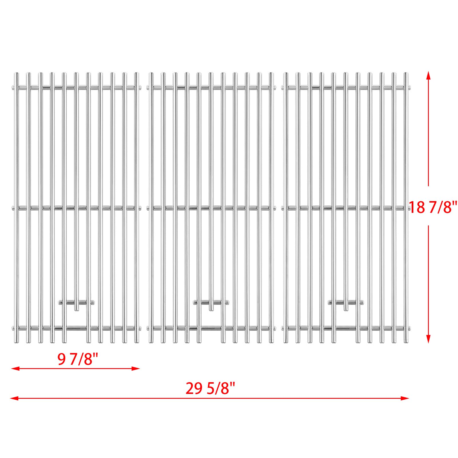 Charbrofire grates installed in grill demonstrating direct-fit benefit