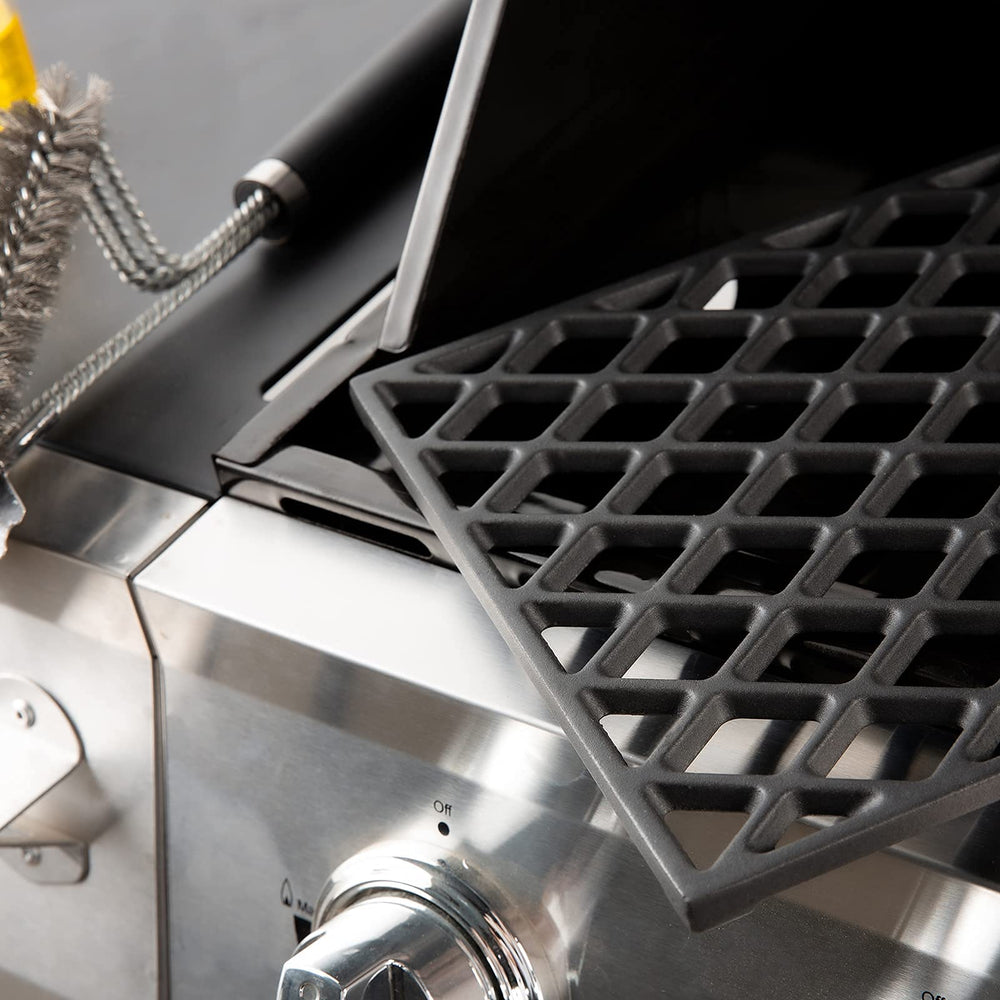 Charbrofire grates in backyard grill giving consistent searing results