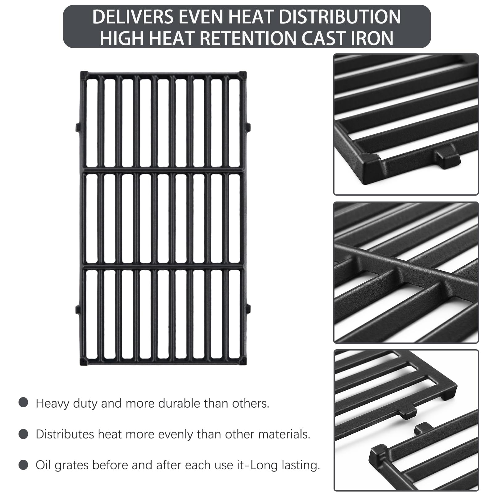 Charbrofire side profile showing rod thickness for improved searing performance