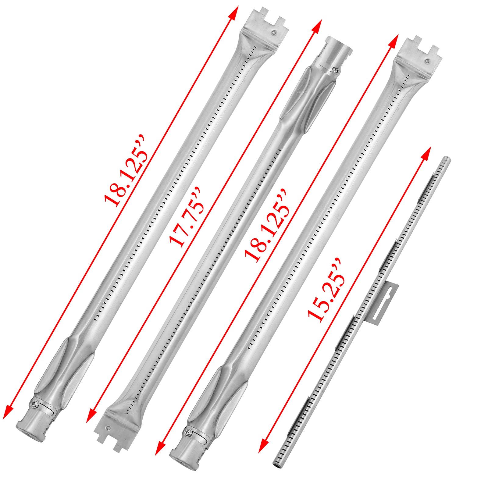 Charbrofire burners beside ruler showing exact length measurements