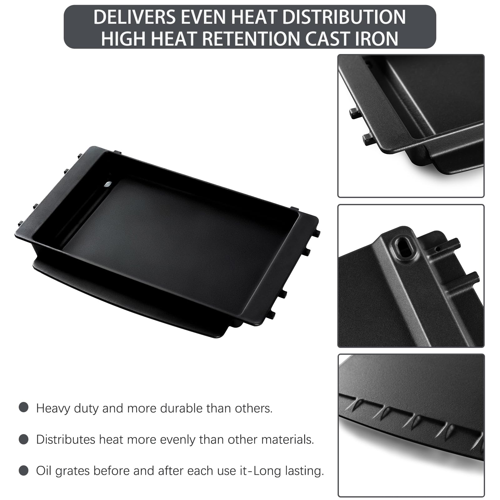 Charbrofire griddle with ruler for scale showing compact size and grill compatibility