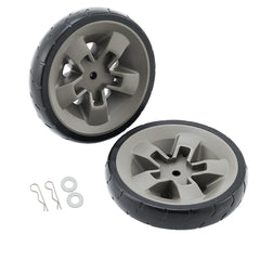 Charbrofire wheel front view showing exact fit for Weber Genesis II and restored mobility