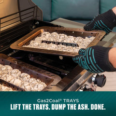 Charbroil tray filled with briquettes for fast charcoal startup