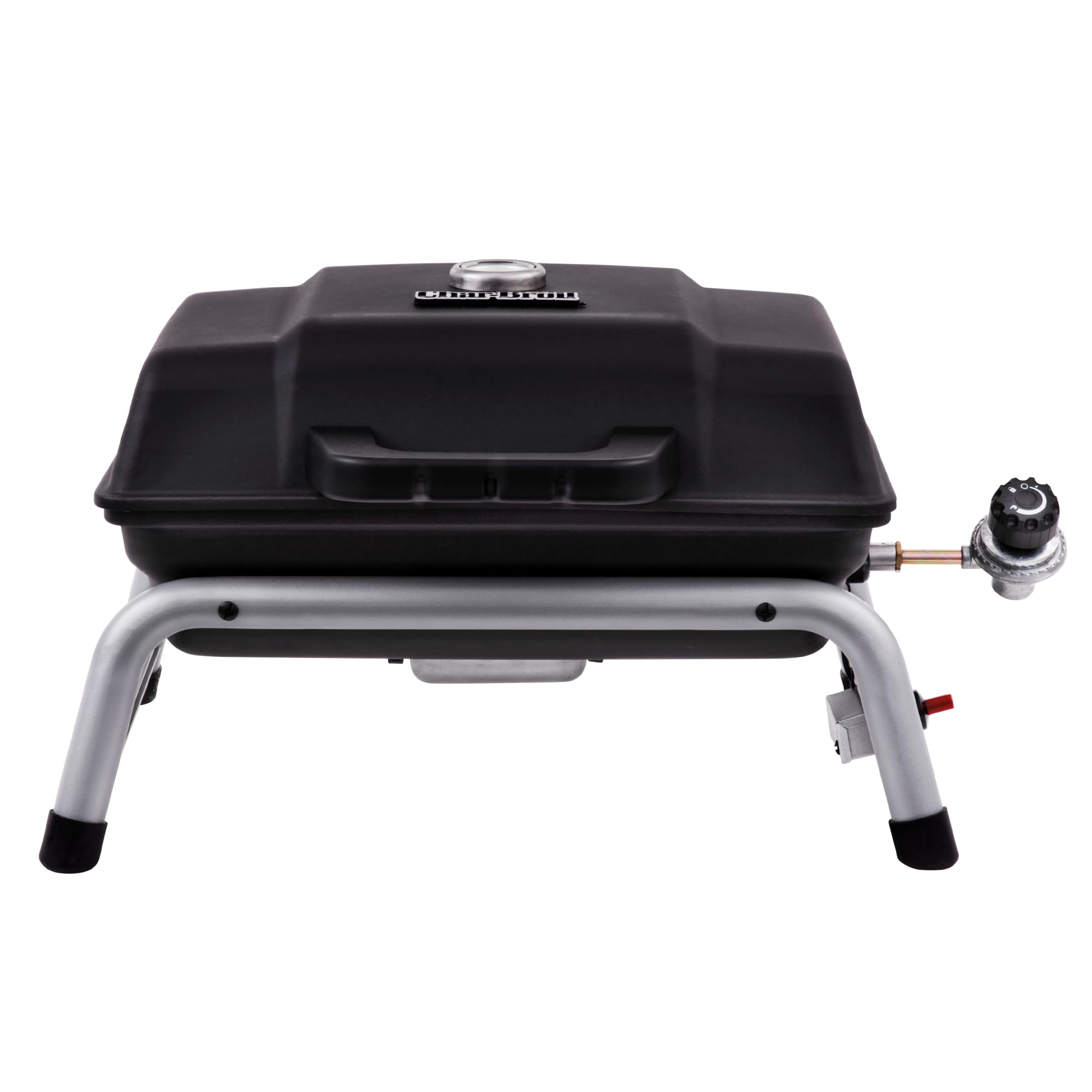 Charbroil front view closed lid showing compact portability and protection