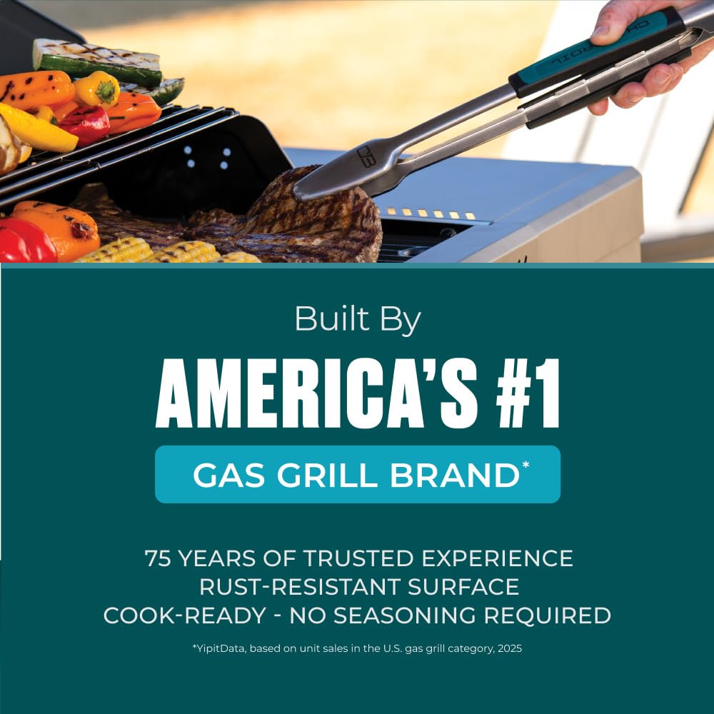 Charbroil lifestyle shot showing grilled food with charcoal flavor